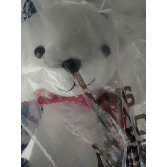 Dennis Basso Home Teddy Bear White Blue Red Cloth Tapestry Print - Picture 9 of 9